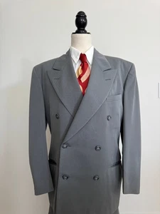 Late 1940s "Style Mart" Mens Vintage Grey Gabardine DB Suit 40R - Picture 1 of 15