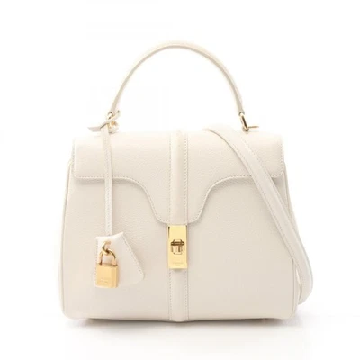 CELINE 16 seize Small Shoulder Handbag 188003BEY leather White Used Women - Image 1 of 4