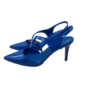 Zapatos de salón de vestir Calvin Klein eléctricos azules punta con cordones tacón alto NUEVO - Imagen 1 de 6