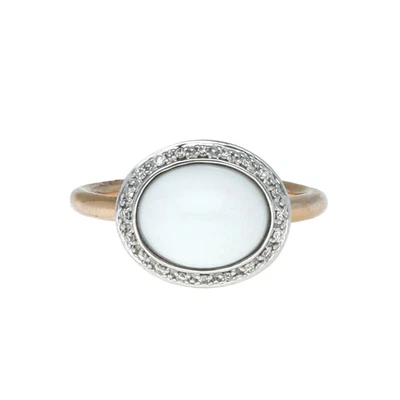 Anillo Mimi Milano A316C8A1B Leela Oro Rosa/B Blanco 18k Diamantes Ágata Blanca 4.75 Foto 1 de 2