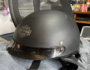 HARLEY DAVIDSON MATTE BLACK HALF HELMET MEDIUM - Picture 1 of 5