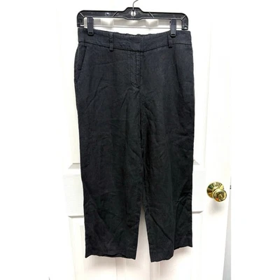 Pantalones Cortos Talbots Irlandeses Lino Carbón Negro Cintura Elástica, Bolsillos Talla 2P  Foto 1 de 4