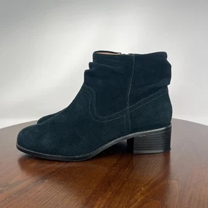 Vionic Kanela Boots Womens 8 Black Suede Weather Resistant Heeled Bootie VS392 - Picture 1 of 17