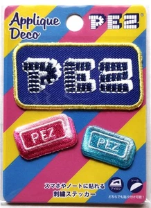 PEZ Logo Applique Deco Sticker 2 Embroidered Patch Badge Sew Iron On Kids JAPAN - Picture 1 of 2