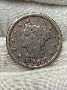 1846 1c Braided Hair Large Cent ** XKLKK4999 - Picture 1 of 3