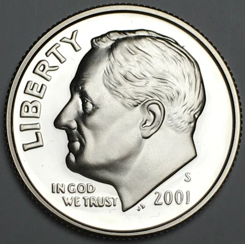 2001-S Silver Proof Dime - 90% Silver - (UNC) KM#195b - D01SS Cover