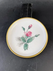 Vintage Porcelain Butter Pat Moss Red Rose Sonata - Stonegate Germany - Picture 1 of 4