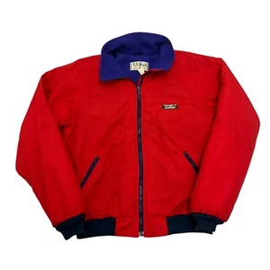 Vintage L.L.Bean Warm Up Jacket Red Mens M Fleece Lined Made in USA 5941 - Picture 1 of 15