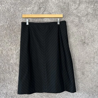 Falda Ann Taylor para mujer 10 rayas negras cierre cremallera negocios forrada rayón Foto 1 de 4