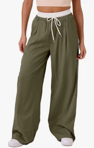 NEW Acelitt Women's Casual Drawstring Elastic Waist Loose Wide Leg Pant Size 2XL - Picture 1 of 1