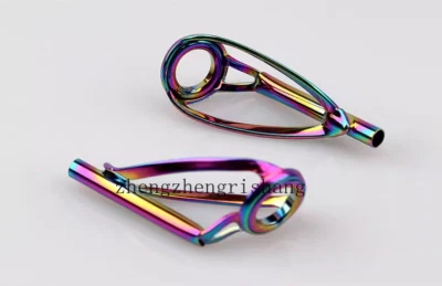 Kit de reparación de puntas de caña de pescar de cerámica arco iris de 5 piezas puntas guía de anillos de acero inoxidable Foto 1 de 4