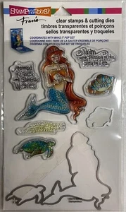 STAMPENDOUS Mermaid Stamp & Die Set Coordinates With MAKE IT POP Cutting dies - Foto 1 di 2