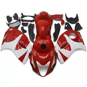 ABS Plastic Bodywork For Suzuki GSXR1300 Hayabusa 2008-2020 Red White Fairings - Picture 1 of 9