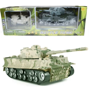 RC Remote Control High Speed Battle Tank Vehicle Lights Rotating Turret Kids Toy - Picture 1 of 9