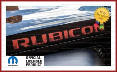 07 - 18 Jeep Wrangler RUBICON Hood Decals Stickers JK mountain red black FJ2M0 - Image 1 of 4