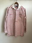 VTG Polo Ralph Lauren CP RL-92 Striped Extra Long Button Up Shirt White Red Med