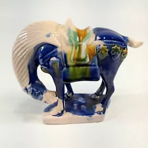 Tang Dynasty Majolica Sancai Drip Glaze War Horse Beautiful Vintage Chinese - Picture 1 of 5