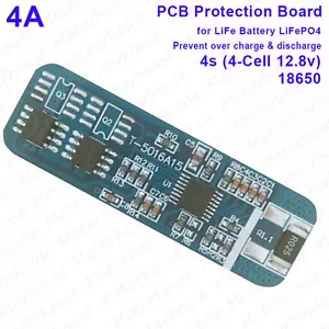 4A PCM Protection PCB Module BMS For 4S 12.8v LiFePO4 18650 Battery Pack 4 Cell - Picture 1 of 3