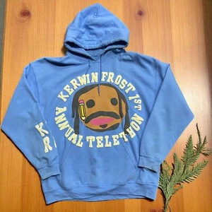 Felpa con cappuccio uomo Cactus Plant Flea Market CPFM x Kerwin Frost blu bambino taglia large - Foto 1 di 10