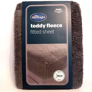 Silentnight Lenzuolo Singolo Teddy Pile Grigio Antracite Morbido Accogliente NUOVO - Foto 1 di 7