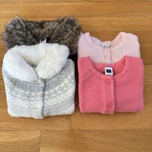 JANIE AND JACK Baby Girl Faux Fur Collar Cardigan Sweaters-Sz 3-12 Mos-Lot of 4 - Picture 1 of 12