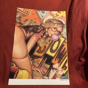 Rockin Jelly Bean ROLLER GIRL #1 Poster Print Lowbrow 15” X 10” - Picture 1 of 1