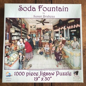 SunsOut "Soda Fountain" 1000 Piece Jigsaw Puzzle 19" x 30" by Susan Brabeau - Picture 1 of 7