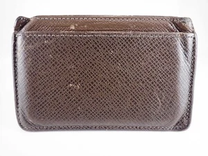 LOUIS VUITTON Taiga Leather Card Pass Holder Simple Browns - Picture 1 of 11