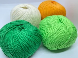 Frog 4-pack of Ice Yarns Amigurumi Cotton 25 Greens Orange Cream 25gr 87yd each - Picture 1 of 6