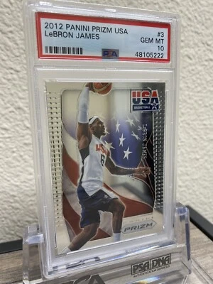 2012 PANINI PRIZM USA #3 LEBRON JAMES PSA 10 GEM MINT - Image 1 of 3