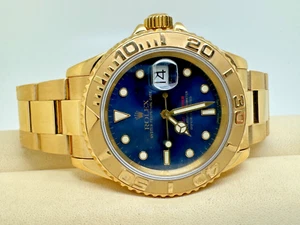 Rolex Oyster Perpetual Yachtmaster 16628 Gold 18kt Blue T-Series Box - Picture 1 of 7
