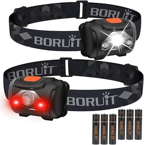 2X Waterproof 500 Lumens Red White Light LED Headlamp Head Light Flashlight Lamp - Picture 1 of 12