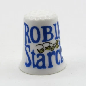 COLLECTABLE BONE CHINA THIMBLE 'ROBIN STARCH' ADVERTISING - Picture 1 of 4