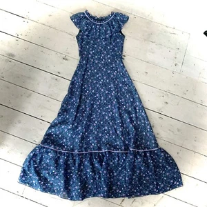 Maxi vestido vintage de 1970 Boho en niveles talla 6/8 - Imagen 1 de 7