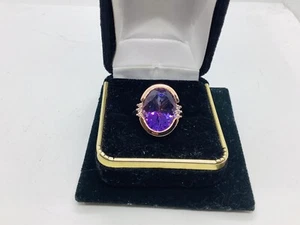 10k Rose Gold, Amethyst Ladies Gemstone ring size7 - Picture 1 of 5