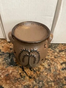 Primitive vintage honey & me tree pottery tart warmer 3.5 inch w/ handles E10249 - Picture 1 of 2
