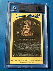 FRANK ROBINSON Signed HALL OF FAME PLAQUE POSTCARD Beckett Authenticated BAS - Picture 1 of 3
