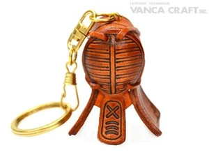 Maschera Kendo Fatta a mano 3D in pelle (L) Portachiavi *VANCA* Made in Japan #56899 - Foto 1 di 12