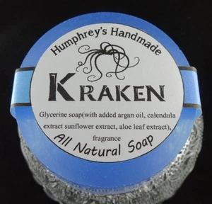 Herren KRAKEN Bart Seifenwaschen Glycerin Aqua Di Geo Typ blau rasiert Puck Arganöl - Bild 1 von 6