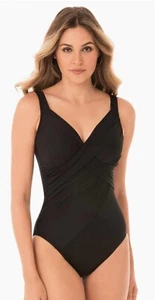 Miraclesuit Rock Solid Revele Einteiler Badeanzug Neu mit Etikett Größe 8 schwarz - Bild 1 von 6