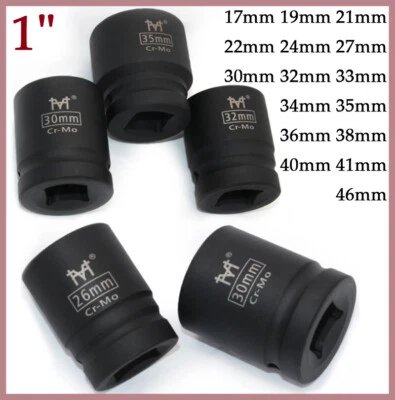 1" Hex Socket Short Reach Socket Drive Ratchet Socket Shallow Impact Sockets - Image 1 of 4