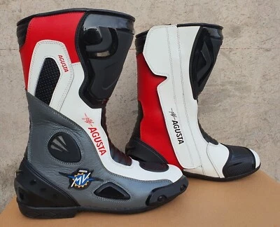 MV Agusta Racing Leather Boots – Motorcycle Riding Shoes - Image 1 of 2