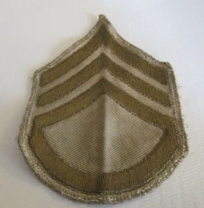 Parche de rango de sargento caqui de verano del Cuerpo de Marines de los Estados Unidos de la Segunda Guerra Mundial - Imagen 1 de 2