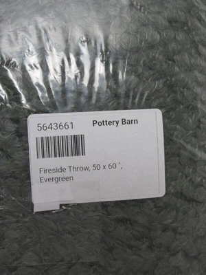 Pottery Barn Fireside Cozy Sherpa Reversible Throw, 50" x 60" Evergreen New - Image 1 of 4