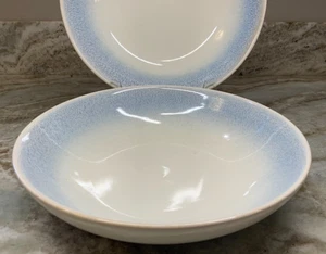 Large Pasta Bowls. Blue Rim Reactive Glaze. Martha Stewart. Stoneware. New. - Picture 1 of 12