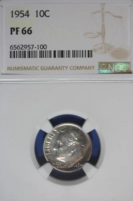 1954 NGC 10C PF66 ROOSEVELT DIME #B51264 - Image 1 of 2