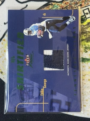 2003 Fleer Focus Eddie George Shirtified Green Game Worn Patch /25 SSP - Titans - Image 1 of 3