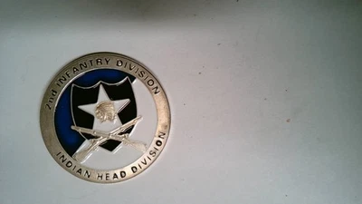 CHALLENGE COIN US ARMY 2ND INFANTRY DIVISION INDIANHEAD DIVISION - Image 1 of 2