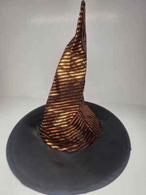 Childs Halloween Witch Hat with Shiny Orange Stripes NEW Free Shipping - Image 1 of 3