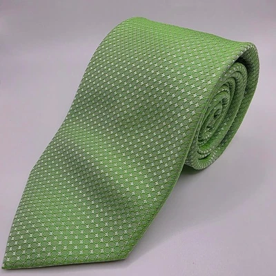 Corbata de hombre Charles Tyrwhitt verde seda geométrica negocios formal lima Foto 1 de 3